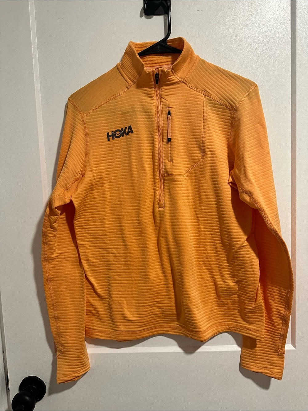 Hoka Bright Orange Half-Zip Performance Pullover
